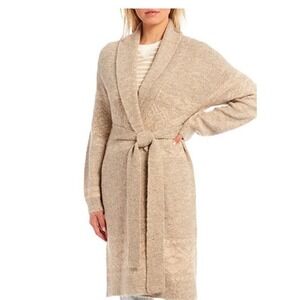 NWT A Loves A XL Long Sleeve Shawl Collar Tie Geometric Print Cardigan 92344